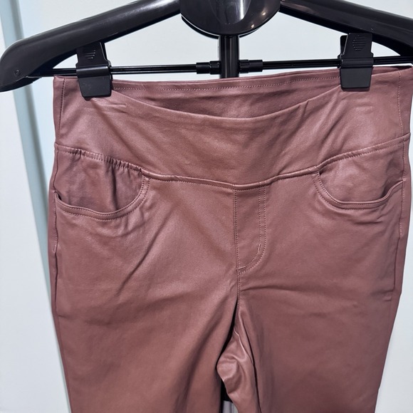 Belle by Kim Gravel Women's Pants Size 8P Petite Rebellious Coated  Brown Flare - Picture 4 of 7